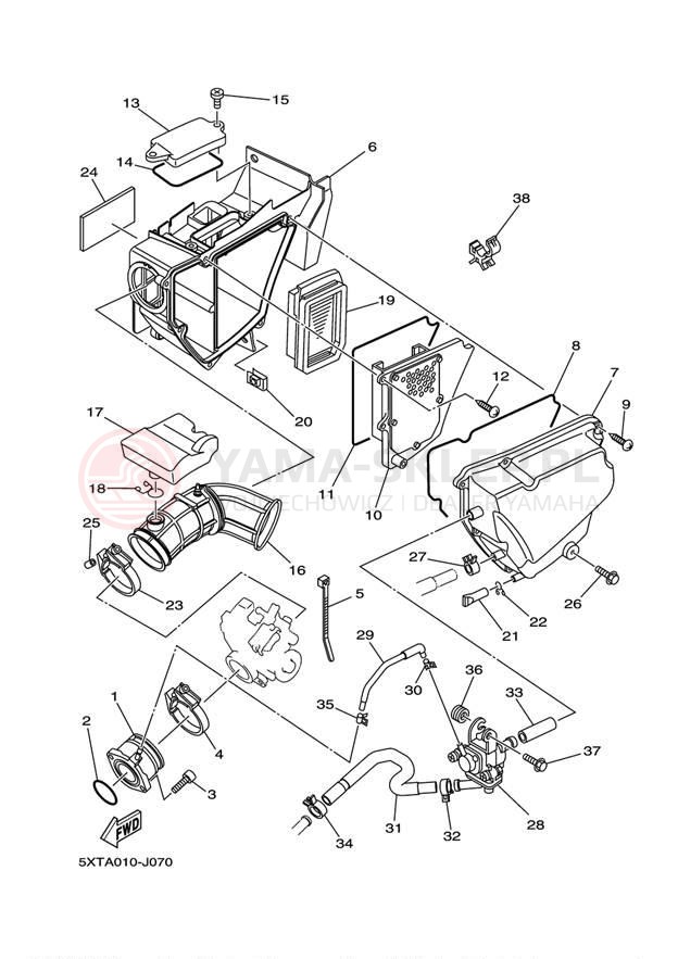 Schemat "Wtrysk paliwa" do Yamaha XT250 XT250DC/XT250D
