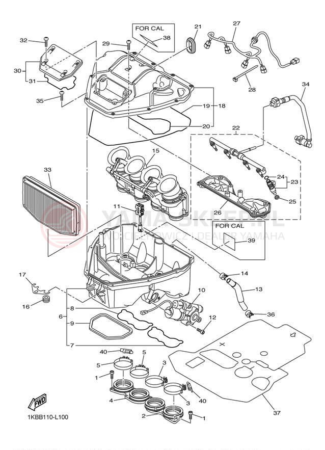 Schemat "Wtrysk paliwa" do Yamaha YZF-R1 YZFR1BW/YZFR1BCW