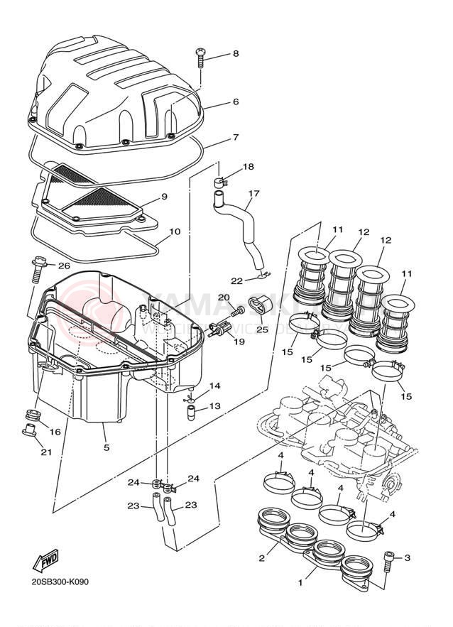 Schemat "Wtrysk paliwa" do Yamaha FZ6R FZ6RAB/FZ6RACB
