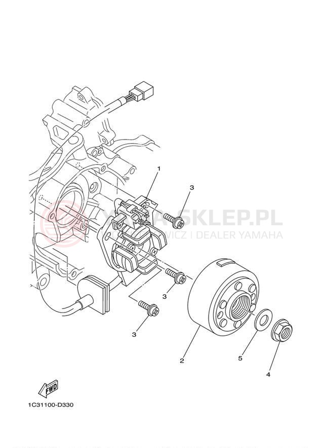 Schemat "prądnica" do Yamaha YZ125 YZ125Y