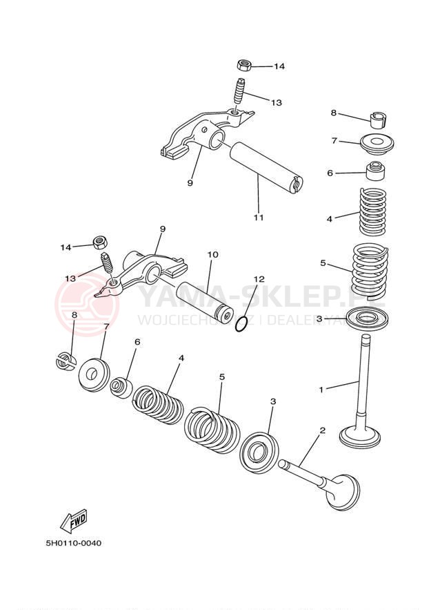 Schemat "zawory" do Yamaha TW200 TW200D1/TW200D1C