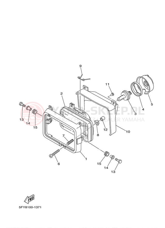 Schemat "Lampa przód" do Yamaha TW200 TW200D1/TW200D1C