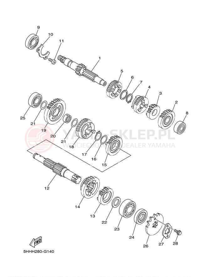 Schemat "Skrzynia biegów " do Yamaha TTR125LE TTR125LEB