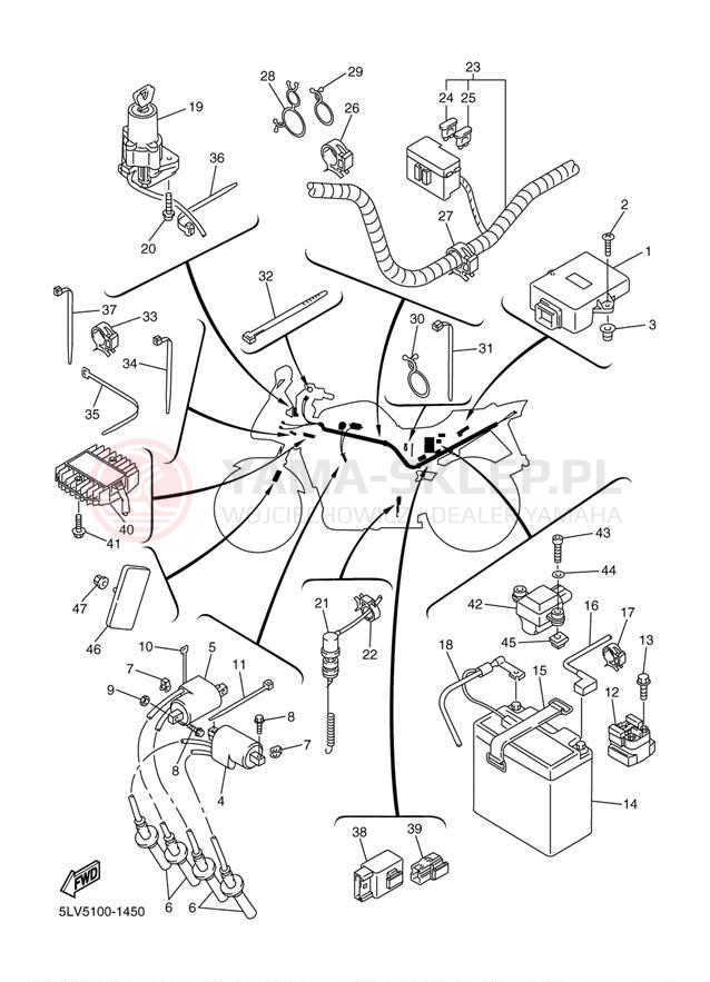 Schemat "układ elektryczny" do Yamaha FZ1 FZS1000SPR/FZS1000SPR