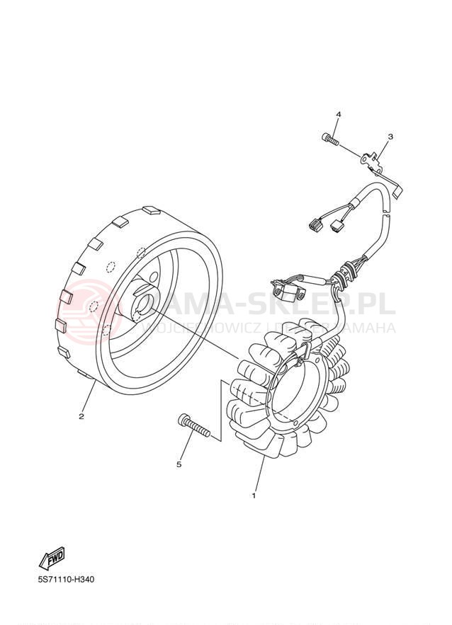 Schemat "prądnica" do Yamaha V STAR 950 XVS95ER/XVS95ECR