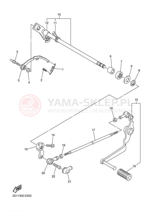 Schemat "Dźwignia zmiany biegów, wałek" do Yamaha FZ1 FZS10BW/FZS10BCW