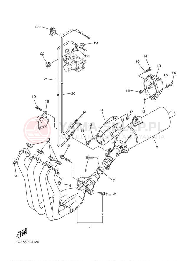 Schemat "Wydech końcowy" do Yamaha FZ1 FZS10D/FZS10DC