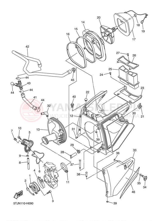 Schemat "Wtrysk paliwa" do Yamaha WR450F WR450FY