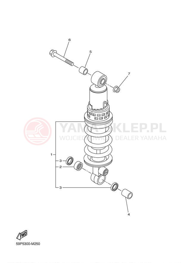 Schemat "zawieszenie tył" do Yamaha FZ8 FZ8NDC/FZ8ND