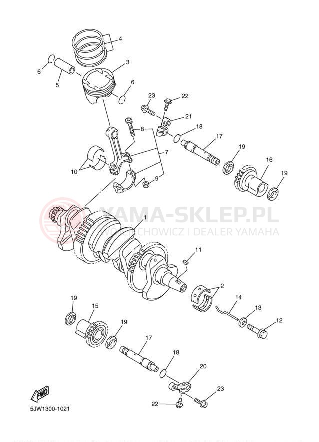 Schemat "Wał korbowy, tłok" do Yamaha FJR1300A FJR13ABCL/FJR13ABL