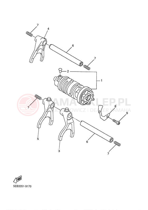 Schemat "Wodziki, automat" do Yamaha R6 YZFR6SRC/YZFR6SR
