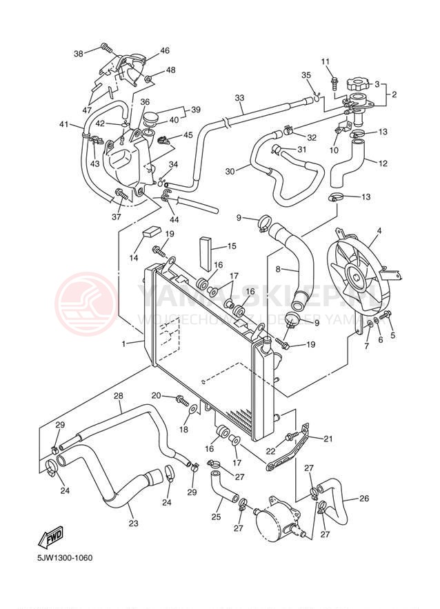 Schemat "Układ chlodzenia" do Yamaha FJR1300 FJR1300RC/FJR1300R