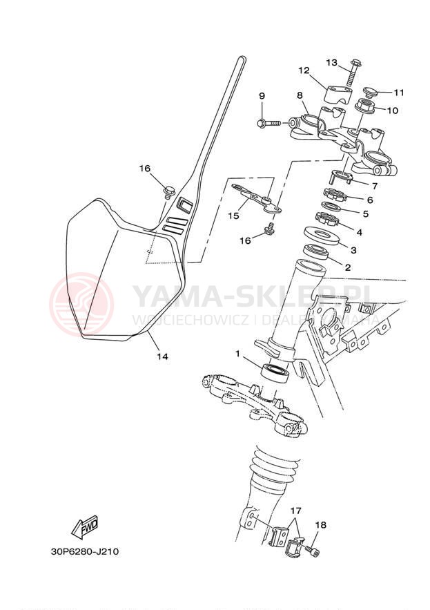 Schemat "Półki zawieszenia" do Yamaha TTR125LE TTR125LEB
