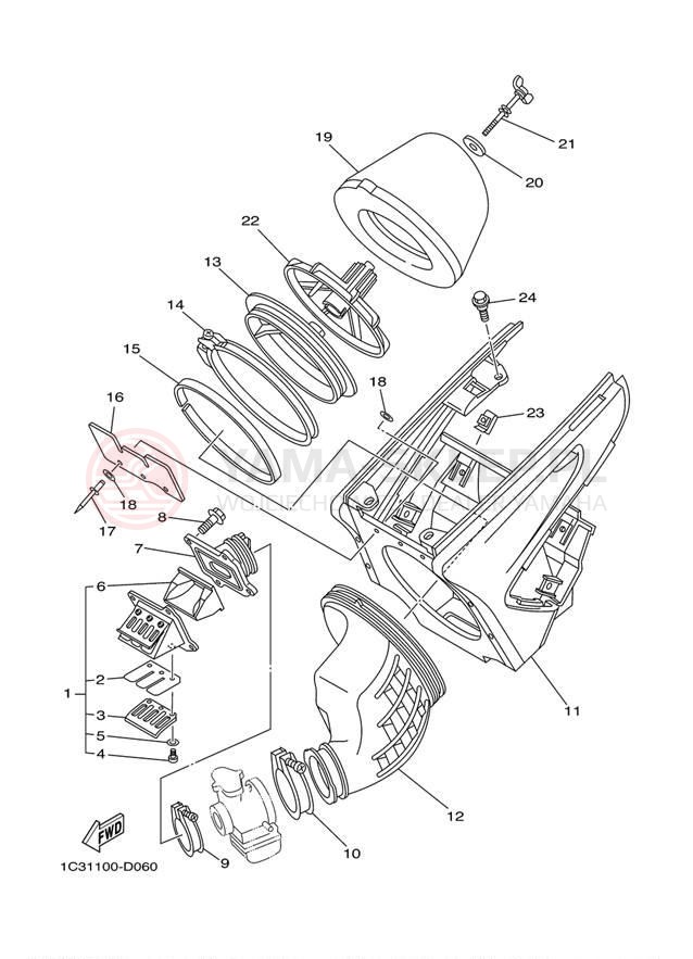 Schemat "Wtrysk paliwa" do Yamaha YZ125 YZ125Y