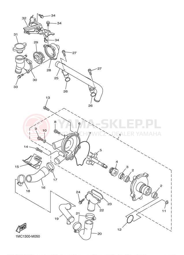 Schemat "Pompa wody" do Yamaha FJR1300A FJR13ADG/FJR13ADCG