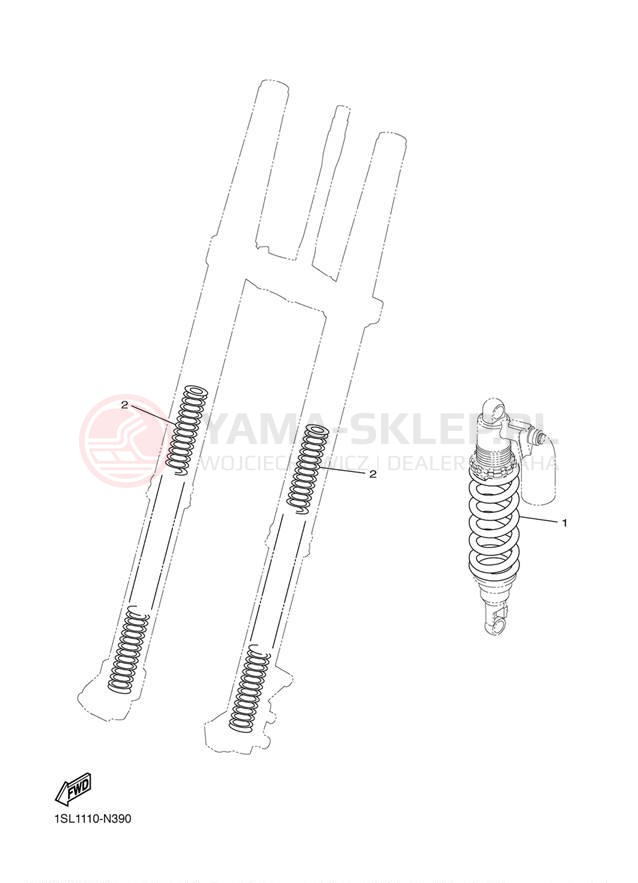 Schemat "Zawieszenie przód" do Yamaha YZ250FE YZ250FEL/YZ250FEW