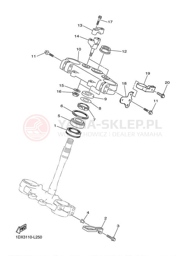 Schemat "Półki zawieszenia" do Yamaha WR450F WR450FB