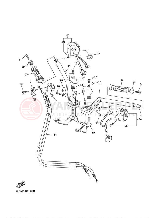 Schemat "Kierownica i osprzęt" do Yamaha FJR1300A FJR13AZCS/FJR13AZS