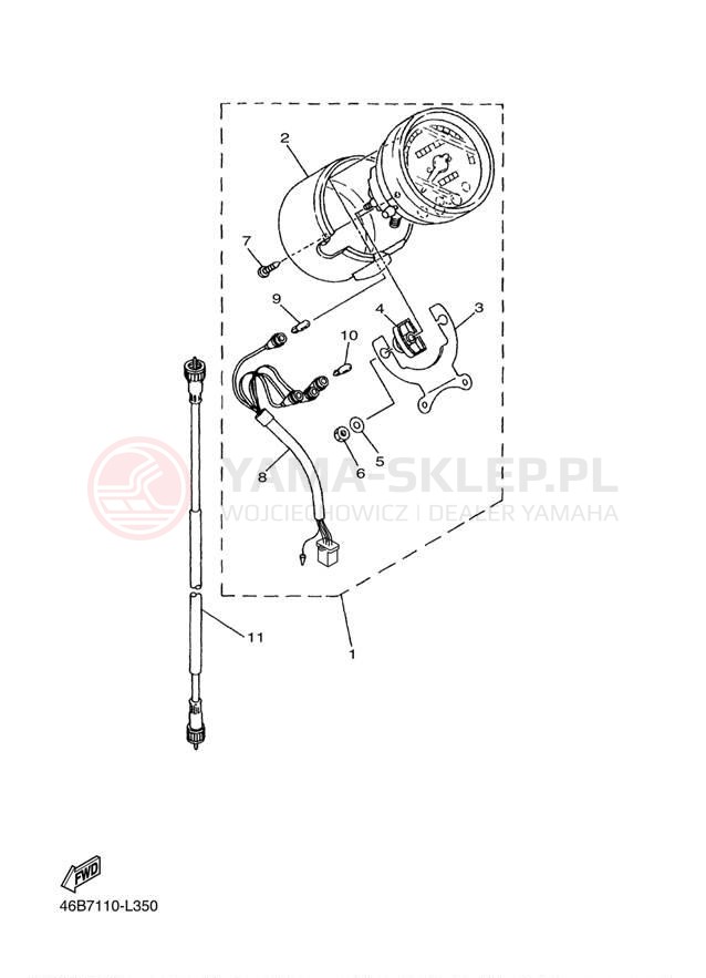Schemat "licznik" do Yamaha V STAR 250 XV250BCB/XV250BB