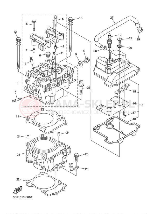 Schemat "cylinder" do Yamaha WR250X WR25XACW/WR25XAW