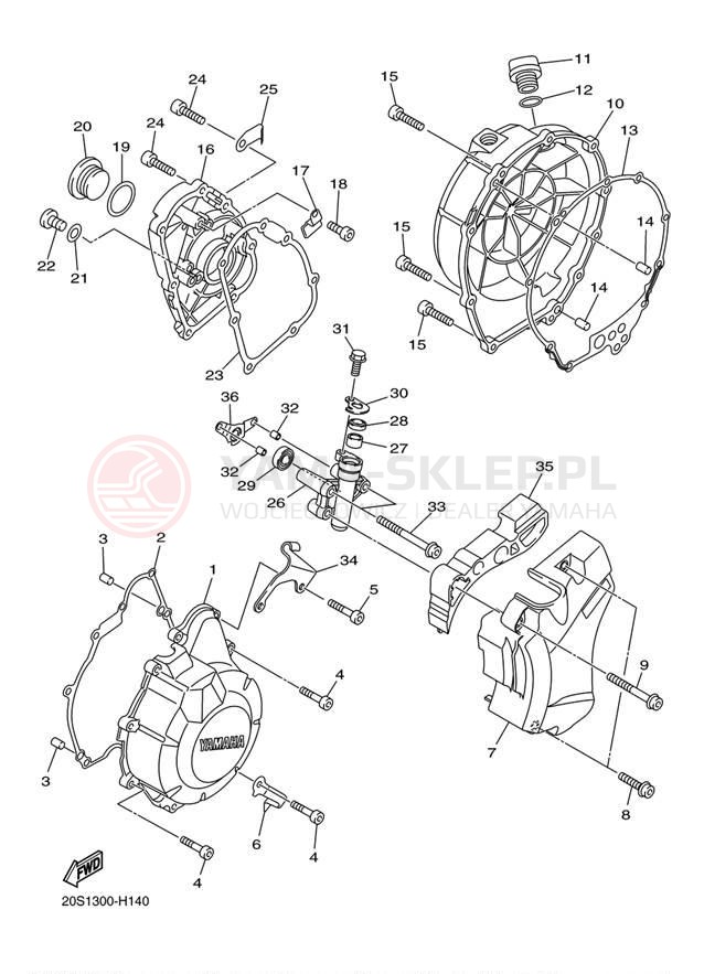 Schemat "Pokrywa silnika" do Yamaha FZ6R FZ6RZCB/FZ6RZB