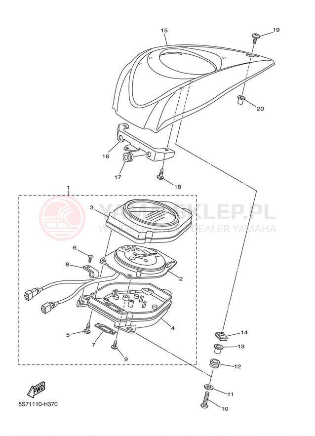 Schemat "licznik" do Yamaha V STAR 950 XVS95ZCR/XVS95ZR
