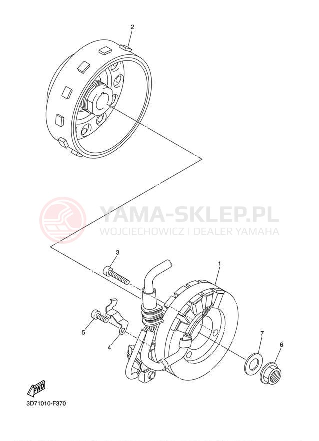 Schemat "prądnica" do Yamaha WR250R WR25RZCL/WR25RZL