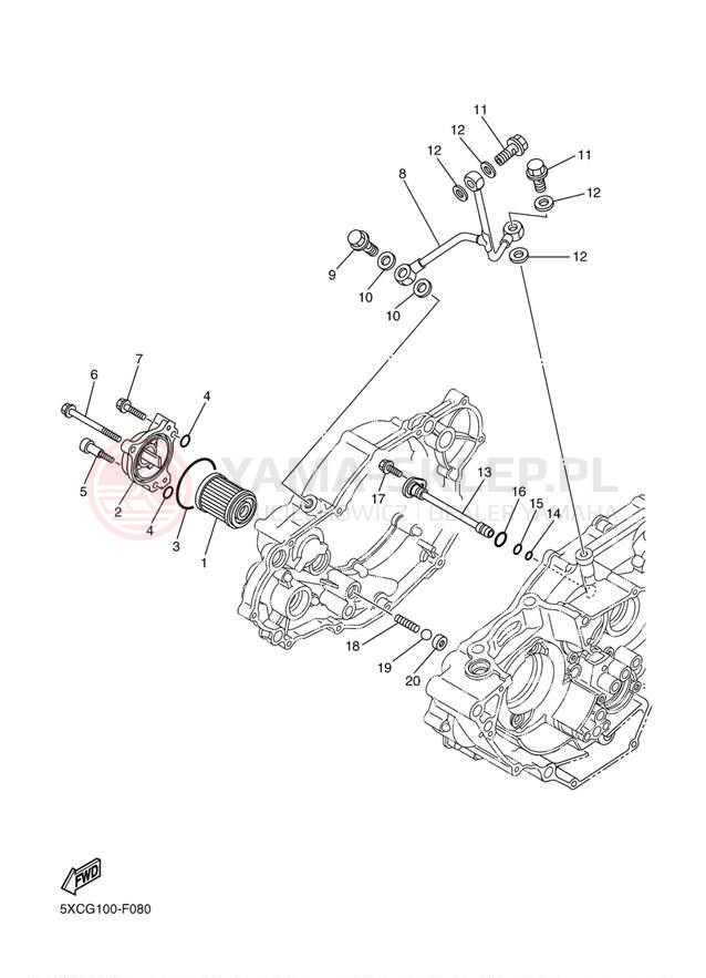 Schemat "Filtr oleju" do Yamaha YZ250F YZ250FAB/YZ250FAL
