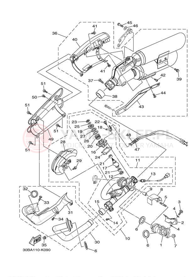 Schemat "Wydech końcowy" do Yamaha RAIDER XV19CAO/XV19CACO