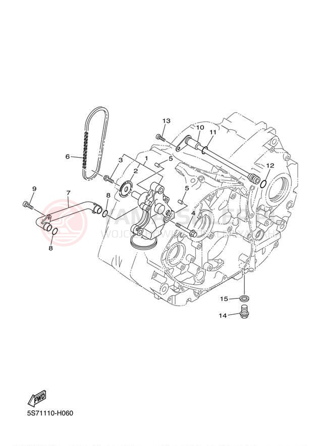 Schemat "Pompa olejowa" do Yamaha V STAR 950 XVS95ER/XVS95ECR