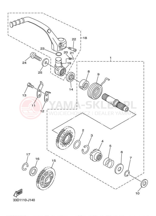 Schemat "rozrusznik" do Yamaha YZ450F YZ450FDW/YZ450FDL