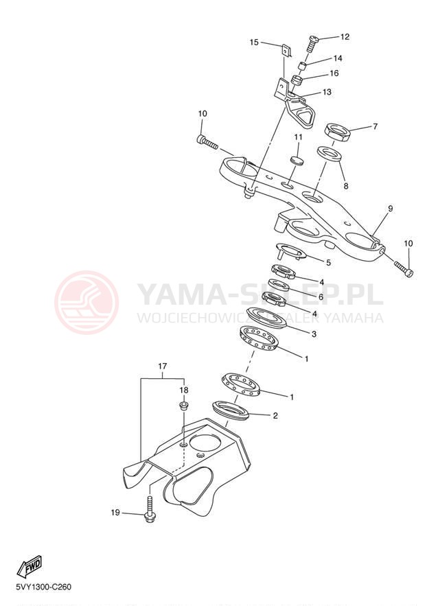 Schemat "Półki zawieszenia" do Yamaha YZF-R1 YZFR1SC/YZFR1S