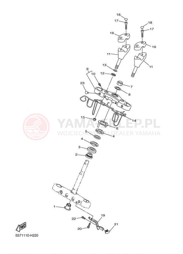 Schemat "Półki zawieszenia" do Yamaha V STAR 950 XVS95ER/XVS95ECR