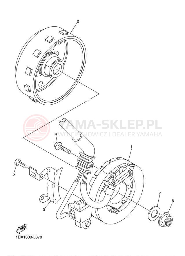 Schemat "prądnica" do Yamaha WR450F WR450FB