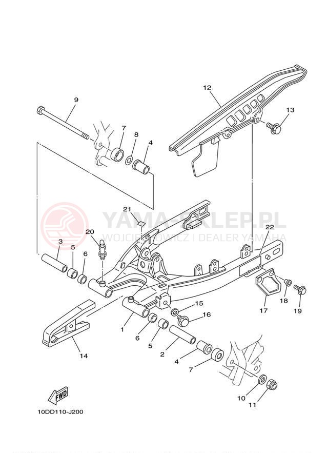 Schemat "wahacz" do Yamaha TW200 TW200Z/TW200ZC