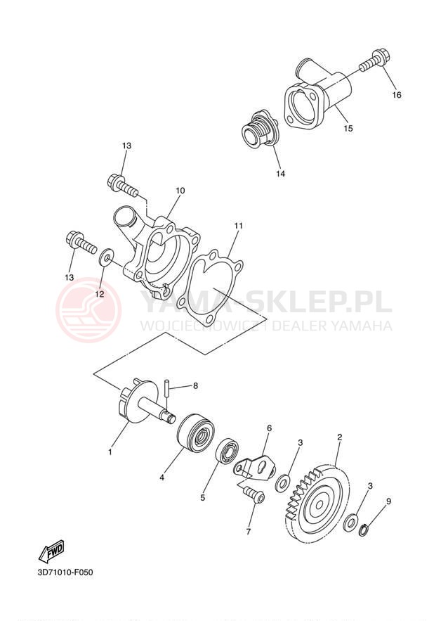 Schemat "Pompa wody" do Yamaha WR25R WR25RE/WR25REC