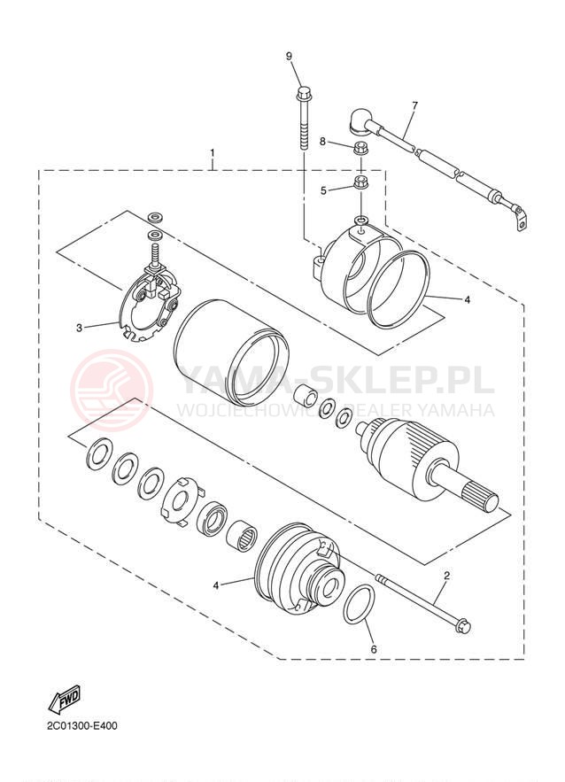Schemat "rozrusznik" do Yamaha FZ6R FZ6RBW/FZ6RBCW