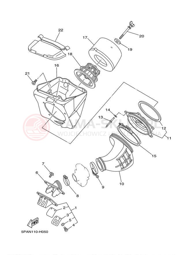 Schemat "Wtrysk paliwa" do Yamaha YZ85 YZ85B