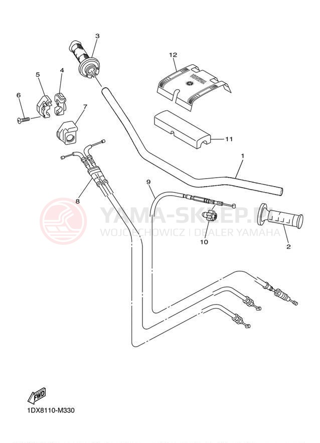 Schemat "Kierownica i osprzęt" do Yamaha WR450F WR450FD