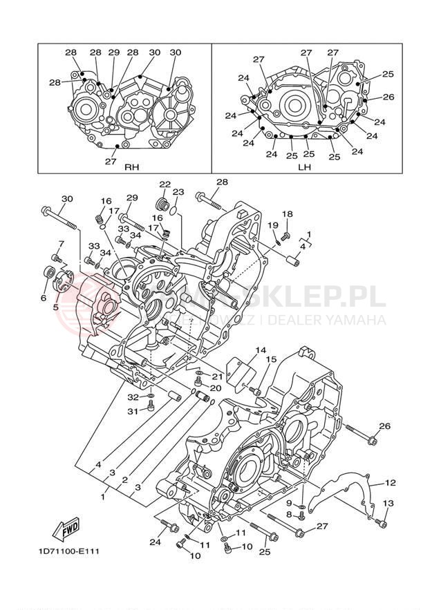Schemat "Obudowa silnika" do Yamaha RAIDER SCL XV19CBCO/XV19CBO