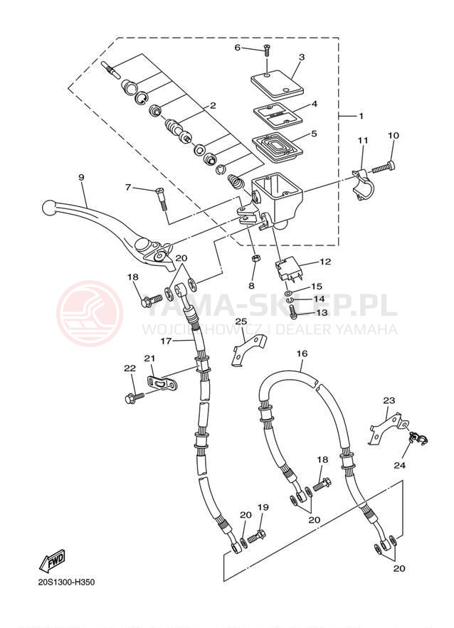 Schemat "Pompa hamulcowa przednia" do Yamaha FZ6R FZ6RZCB/FZ6RZB