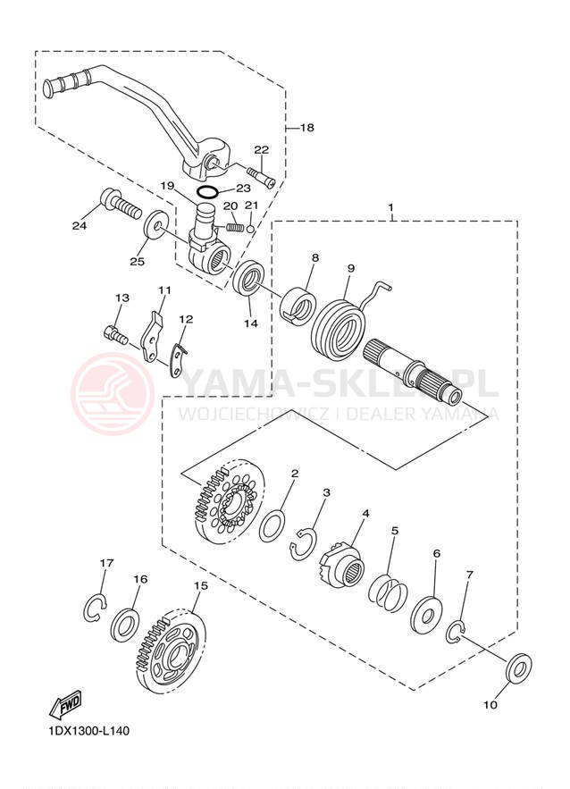 Schemat "rozrusznik" do Yamaha WR450F WR450FB