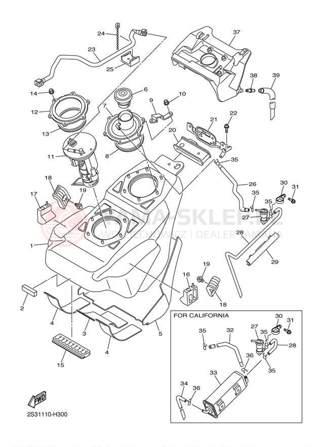 Schemat "zbiornik paliwa" do Yamaha VMAX VMX17D/VMX17DC