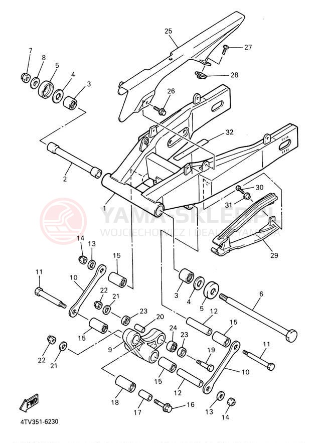 Schemat "wahacz" do Yamaha YZF600R YZF600RS/YZF600RSC