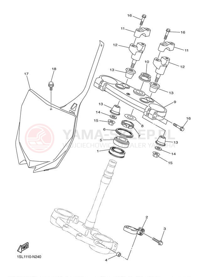 Schemat "Półki zawieszenia" do Yamaha YZ250FE YZ250FEL/YZ250FEW