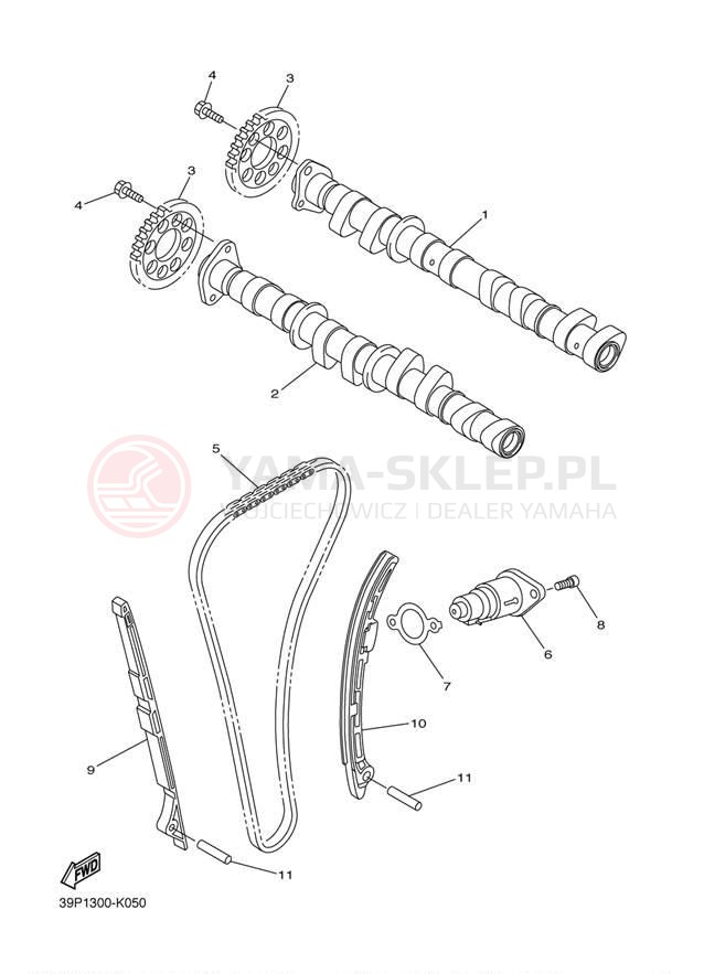 Schemat "Rozrząd - łańcuszek" do Yamaha FZ8 FZ8NACB/FZ8NAB