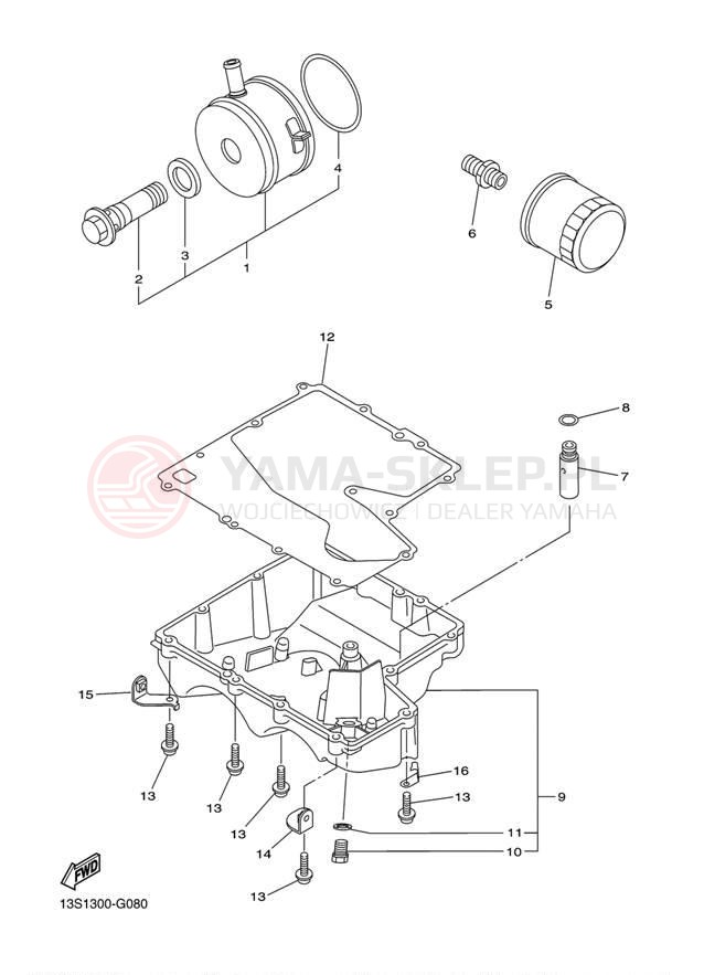 Schemat "Filtr oleju" do Yamaha YZFR6 YZFR6BCW/YZFR6BW