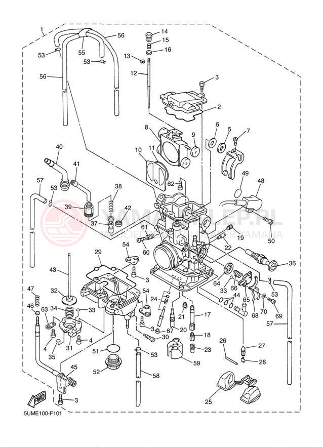 Schemat "Gaźnik" do Yamaha WR250F WR250FY