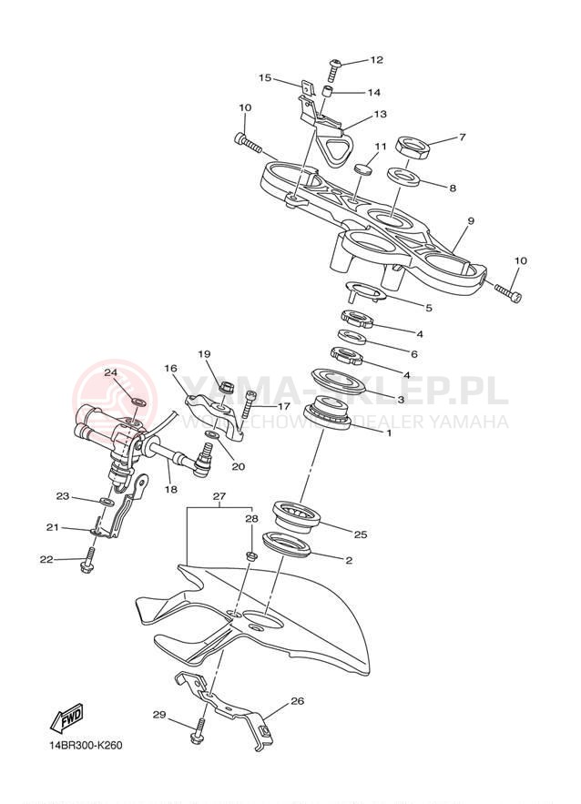 Schemat "Półki zawieszenia" do Yamaha YZFR1 YZFR1ACR/YZFR1AR