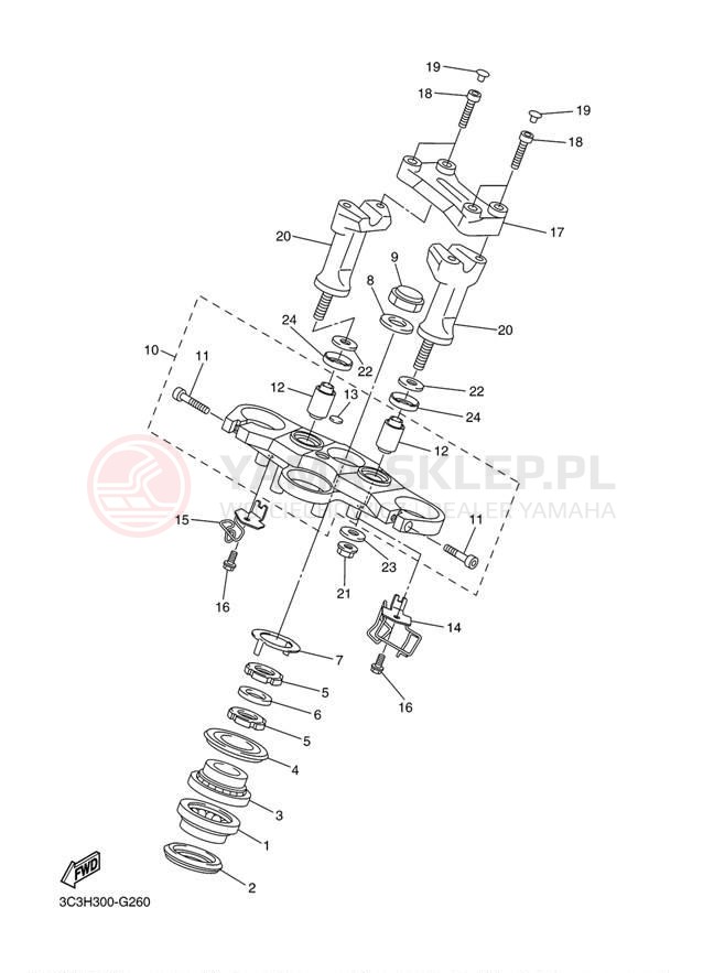 Schemat "Półki zawieszenia" do Yamaha FZ1 FZS10D/FZS10DC